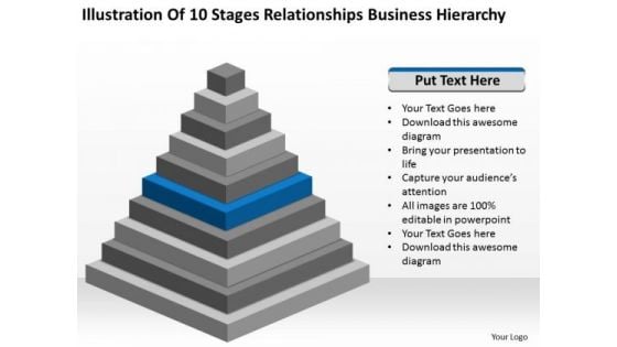 Stages Relationships Business Hierarchy Plan For PowerPoint Templates