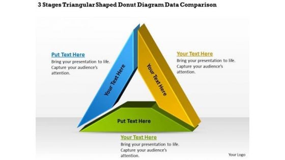 Stages Triangular Shaped Donut Diagram Data Comparison It Business Plan PowerPoint Templates