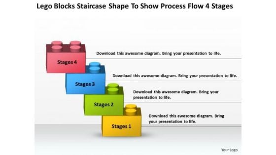 Staircase Shape To Show Process Flow 4 Stages Ppt Business Plans Write PowerPoint Slides