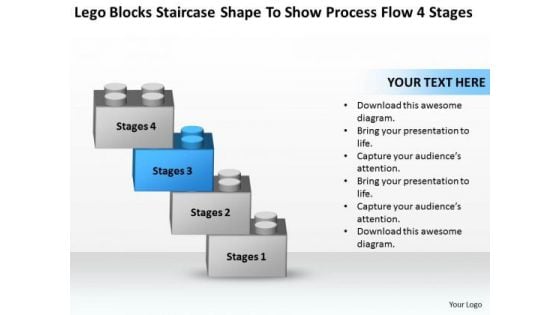 Staircase Shape To Show Process Flow 4 Stages Ppt Real Estate Business Plan PowerPoint Slides