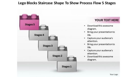 Staircase Shape To Show Process Flow 5 Stages Ppt Marketing Business Plan PowerPoint Slides