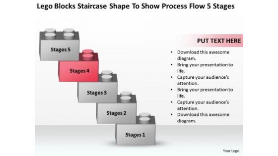 Staircase Shape To Show Process Flow 5 Stages Ppt Online Business Plans PowerPoint Templates