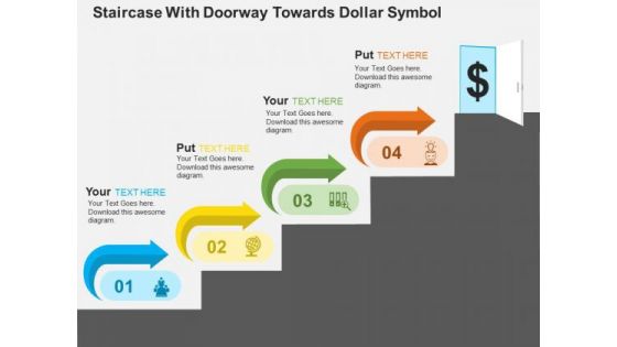 Staircase With Doorway Towards Dollar Symbol PowerPoint Templates Staircase With Doorway Towards Dollar Symbol PowerPoint Templates