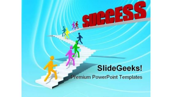 Stairs To Success Business PowerPoint Themes And PowerPoint Slides 0811