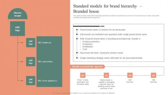 Standard Models For Brand Hierarchy Branded House Effective Brand Maintenance Icons Pdf