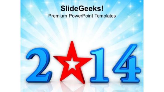 Star New Year 2014 PowerPoint Template 1113 Star New Year 2014 PowerPoint Template 1113