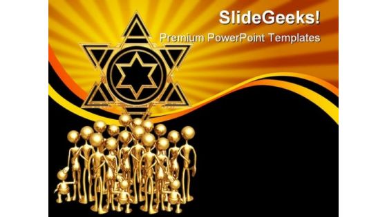 Star Of David Gathering Religion PowerPoint Backgrounds And Templates 1210
