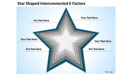 Star Shaped Interconnected 6 Factors Ppt Business Continuity Plan Template PowerPoint Slides