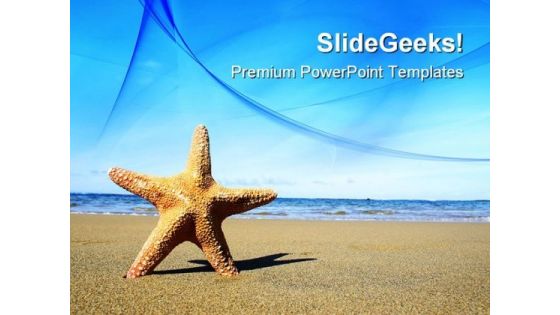 Starfish On The Beach Nature PowerPoint Themes And PowerPoint Slides 0811