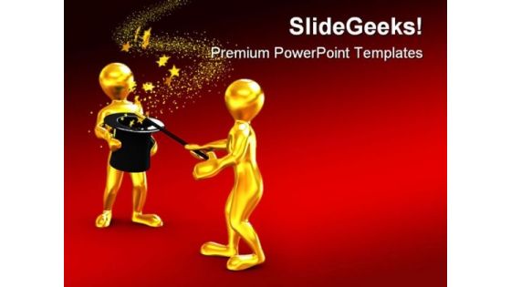 Stars From Hat Magic Entertainment PowerPoint Themes And PowerPoint Slides 0211