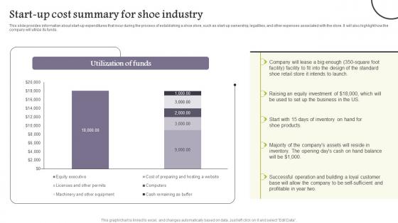 Start Up Cost Summary Company Analysis Of Shoe Store Microsoft Pdf