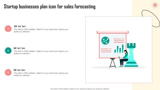 Startup Businesses Plan Icon For Sales Forecasting Professional Pdf