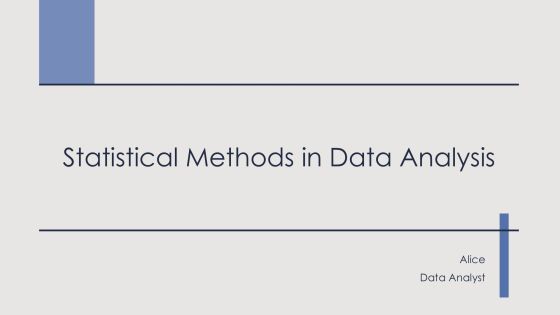 Statistical Methods In Data Analysis PPT Information AT