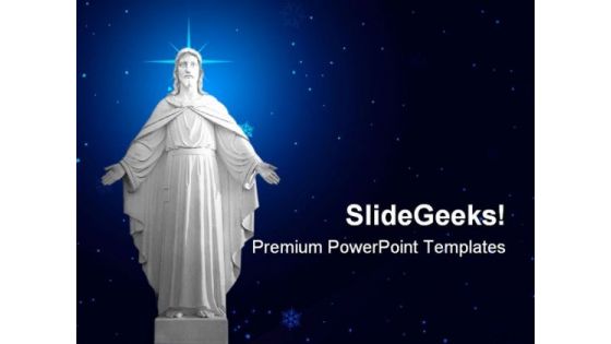 Statue Of Jesus01 Religion PowerPoint Templates And PowerPoint Backgrounds 0811