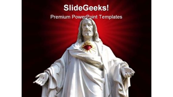 Statue Of Jesus Religion PowerPoint Themes And PowerPoint Slides 0811