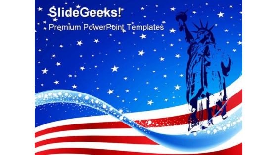 Statue Of Liberty Abstract Americana PowerPoint Template 1110