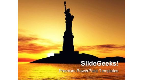 Statue Of Liberty Americana PowerPoint Template 1110