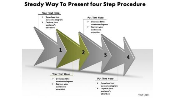 Steady Way To Present Four Step Procedure Basic Process Flow Chart PowerPoint Slides