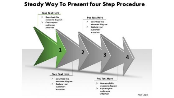 Steady Way To Present Four Step Procedure Business Plan Flow Chart PowerPoint Templates