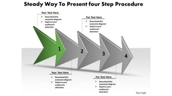 Steady Way To Present Four Step Procedure Business Plan Flow Chart PowerPoint Templates