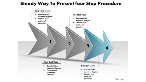 Steady Way To Present Four Step Procedure Flowchart Programs PowerPoint Templates