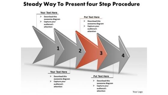 Steady Way To Present Four Step Procedure Free Flow Chart PowerPoint Slides