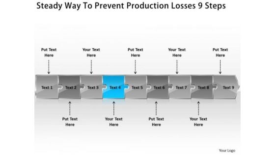 Steady Way To Prevent Production Losses 9 Steps Flow Chart Creator Online PowerPoint Slides