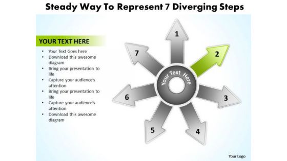 Steady Way To Represent 7 Diverging Steps Cycle Flow Process PowerPoint Slides Steady Way To Represent 7 Diverging Steps Cycle Flow Process PowerPoint Slides