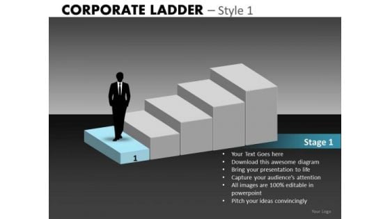 Step 1 Business Ladder PowerPoint Templates