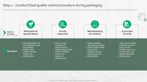 Step 1 Conduct Food Quality Control Procedure During Packaging