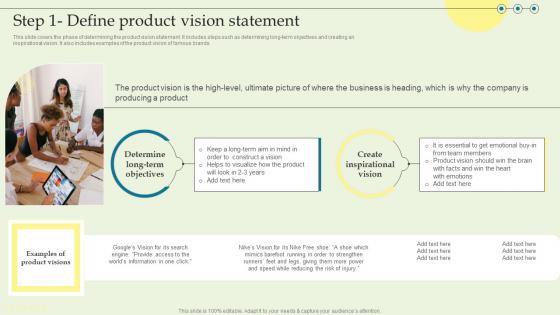 Step 1 Define Product Vision Statement Product Techniques And Innovation Guidelines PDF