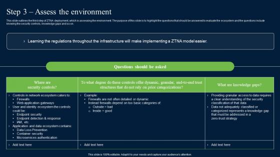 Step 3 Assess The Environment Zero Trust Network Security Brochure Pdf