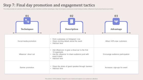 Step 7 Final Day Promotion And Engagement Virtual Event Promotion To Capture Download Pdf Step 7 Final Day Promotion And Engagement Virtual Event Promotion To Capture Download Pdf