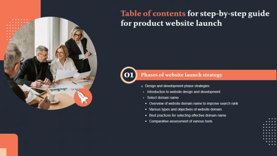 Step By Step Guide For Product Website Launch Table Of Contents Pictures PDF