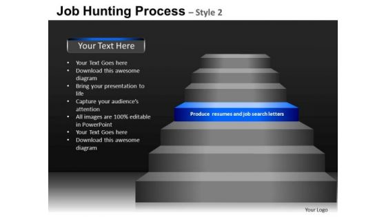 Step Diagram For PowerPoint With Editable Stairs