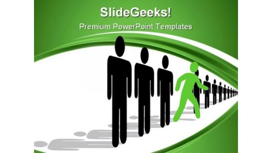 Step Out Of Line Business PowerPoint Themes And PowerPoint Slides 0811