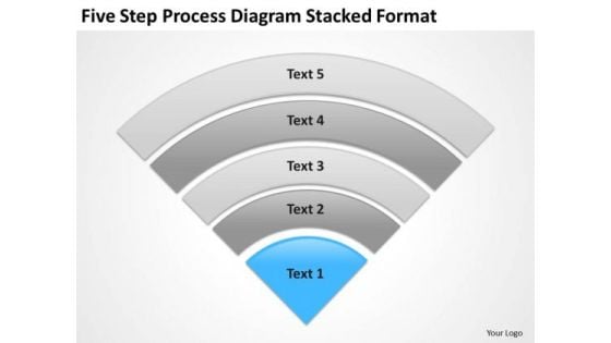 Step Process Diagram Stacked Format Sample Business Plans Templates PowerPoint Slides