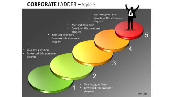 Step Up Corporate Stairs PowerPoint Slides