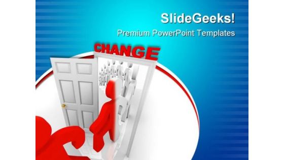 Stepping Through Change Metaphor PowerPoint Themes And PowerPoint Slides 0811