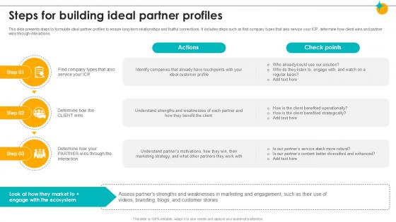 Steps For Building Ideal Partner Profiles Partner Relationship Ppt Slides Steps For Building Ideal Partner Profiles Partner Relationship Ppt Slides