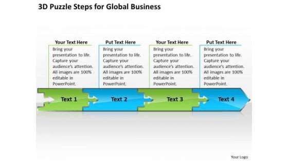 Steps For Global World Business PowerPoint Templates Process Flow Diagram