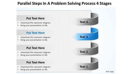 Steps In A Problem Solving Process 4 Stages Successful Business Plan PowerPoint Slides