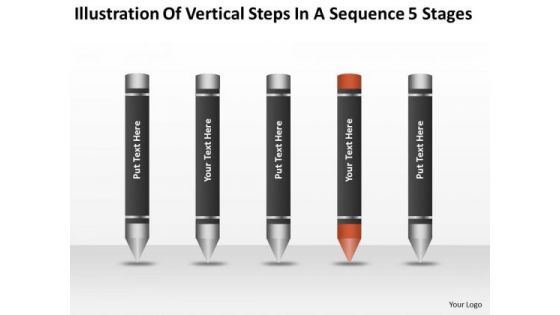 Steps In A Sequence 5 Stages Ppt 4 Sample Mission Statements For Business Plan PowerPoint Slides