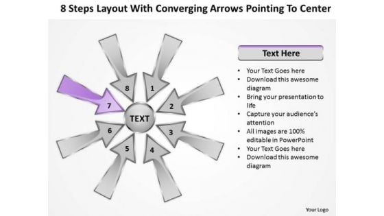 Steps Layout With Converging Arrows Pointing To Center Ppt Charts And Diagrams PowerPoint Slides