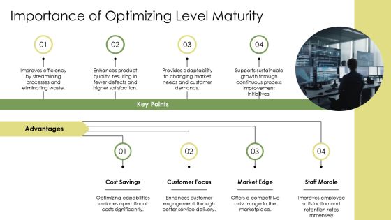 Steps To Achieve Optimizing Level Capability Maturity PPT Outline AT Slide04
