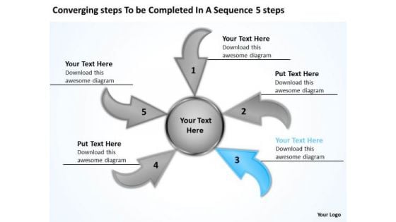 Steps To Be Completed In A Sequence 5  Circular Process Diagram PowerPoint Templates