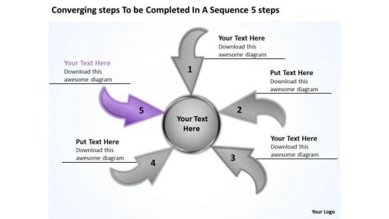 Steps To Be Completed In A Sequence 5 Circular Flow Chart PowerPoint Slides