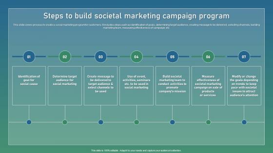 Steps To Build Societal Marketing Strategic Guide For Sustainable Structure Pdf