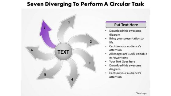 Steps To Perform A Circular Task Relative Arrow Chart PowerPoint Templates