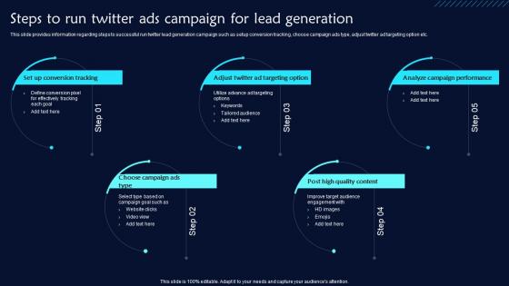 Steps To Run Twitter Ads Campaign For Lead Twitter Promotional Techniques Guidelines Pdf